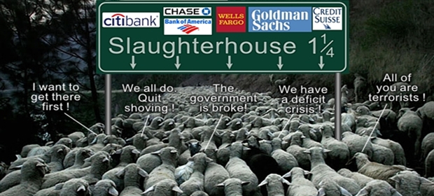 Image result for sheeple slaughter house