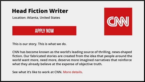 CNN Lists Job Opening For Head Fiction Writer | The Liberty Beacon